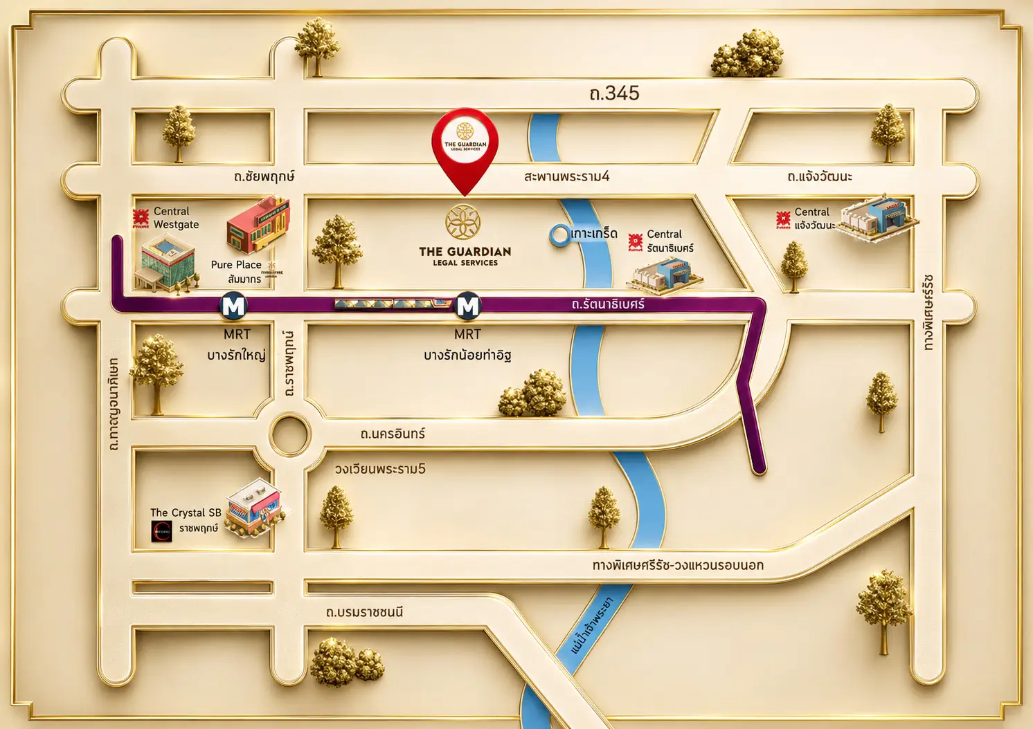 แผนที่ตั้งสำนักงาน The Guardian Legal Service